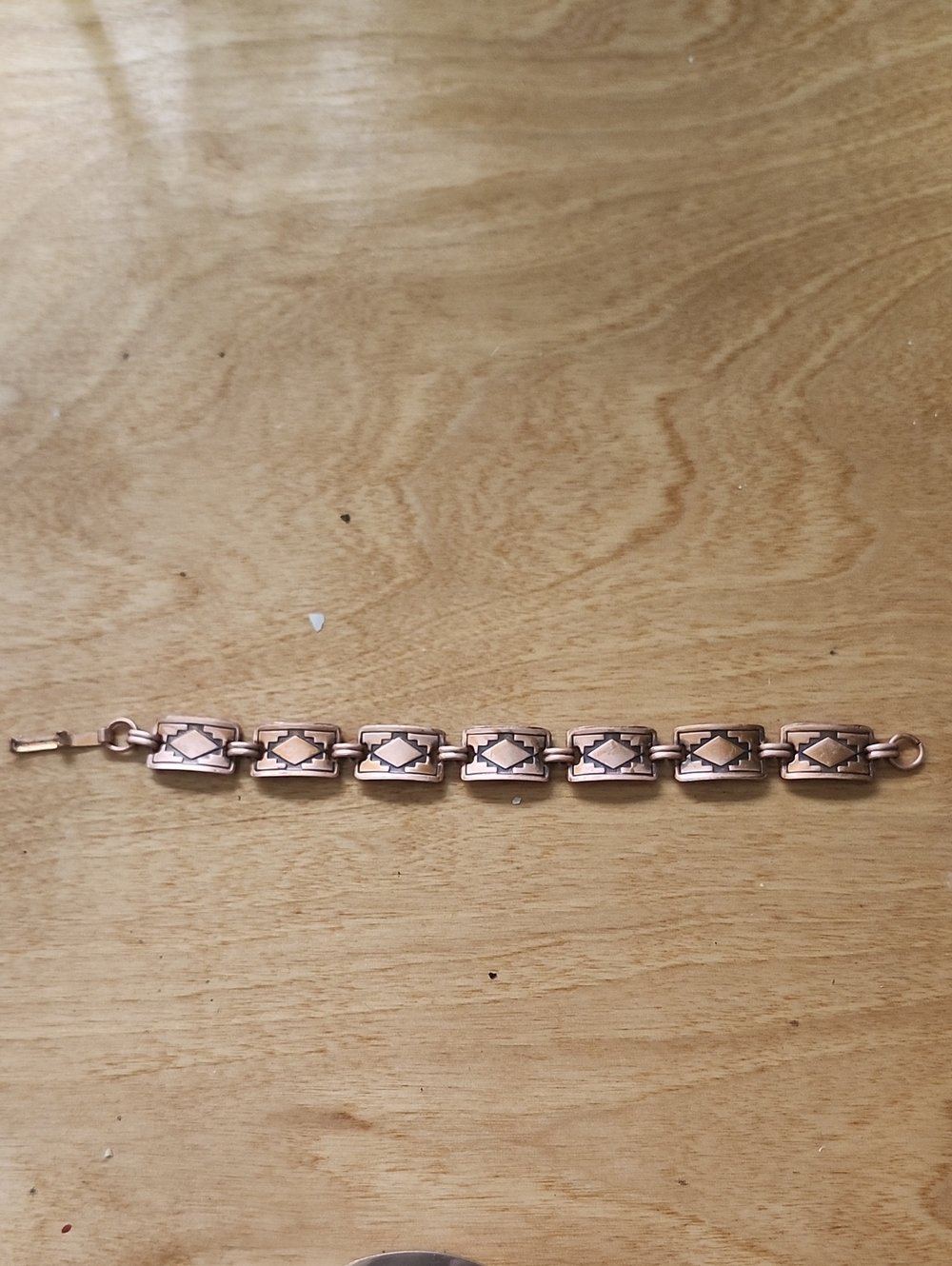 Copper-southwestern Geometric Link Bracelet